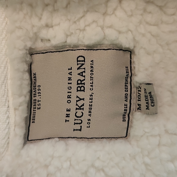 Lucky Brand Girls' Full Zip Sherpa Fleece Hoodie Putty Beige Heather Size 10-12 - Picture 6 of 12